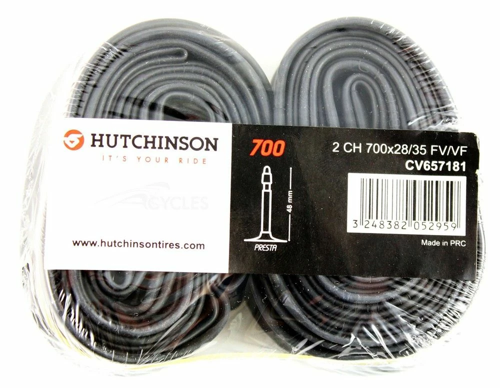 Chambre à Air Hutchinson Butyl 700x28/35 Valve Presta 48mm - Lot De 2 3 Chambre à Air Hutchinson Butyl 700x28/35 Valve Presta 48mm - Lot De 2